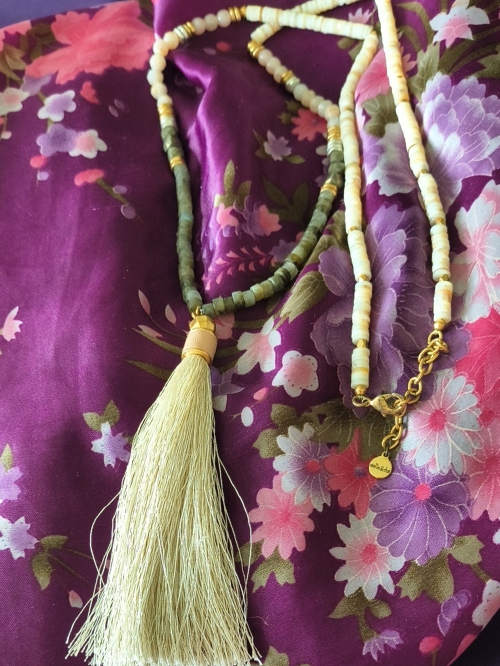 Stella&Dot Natural Stone Tassel Necklace